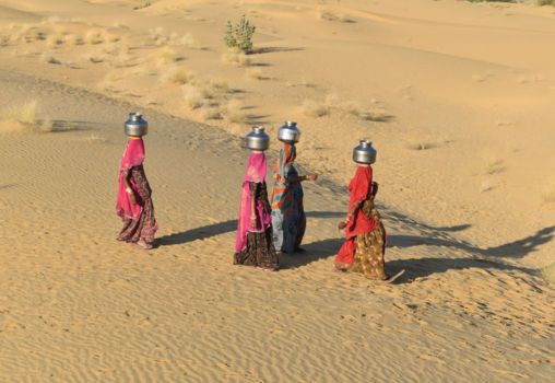 women fetching water